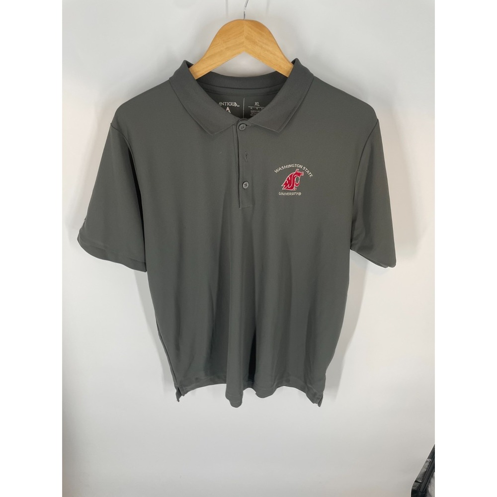 Antigua Washington State University Cougars Polo Shirt Gray XL Mens Football